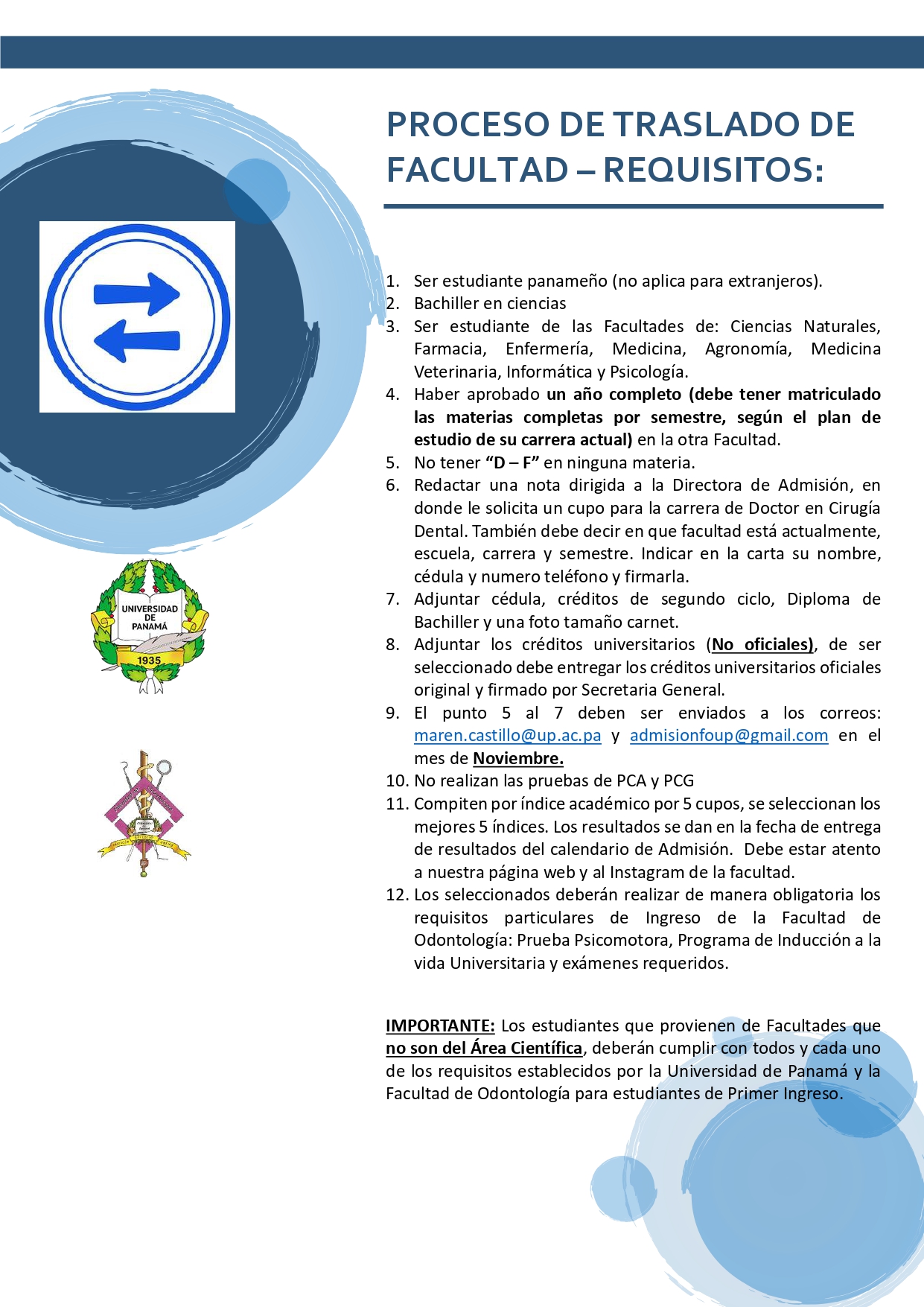 Traslado de Facultad